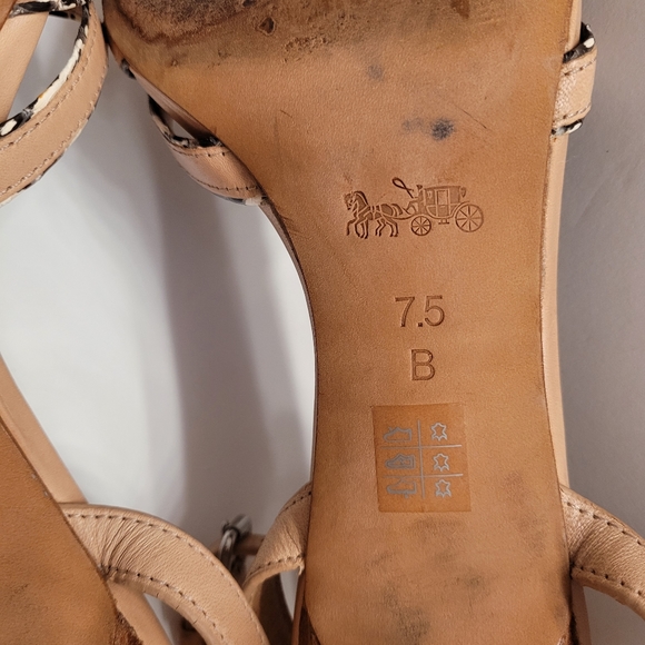 Coach Meg Leather Open Toe Ankle Strap Sandals - Picture 11 of 16